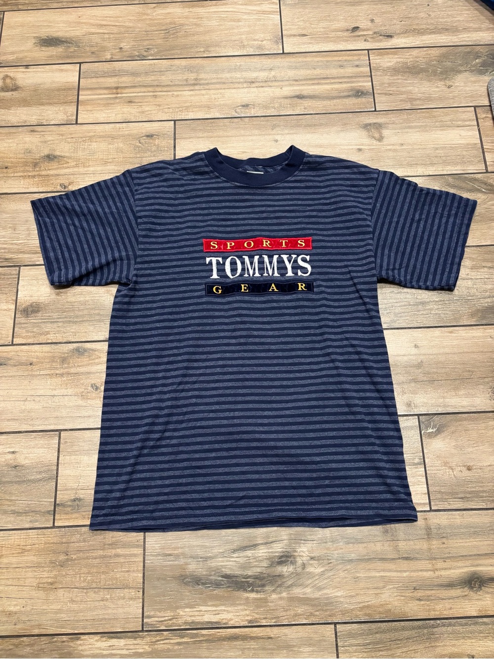 Vintage Exceed Striped Tommys Gear Bootleg Tommy Hilfiger T Shirt Size Large